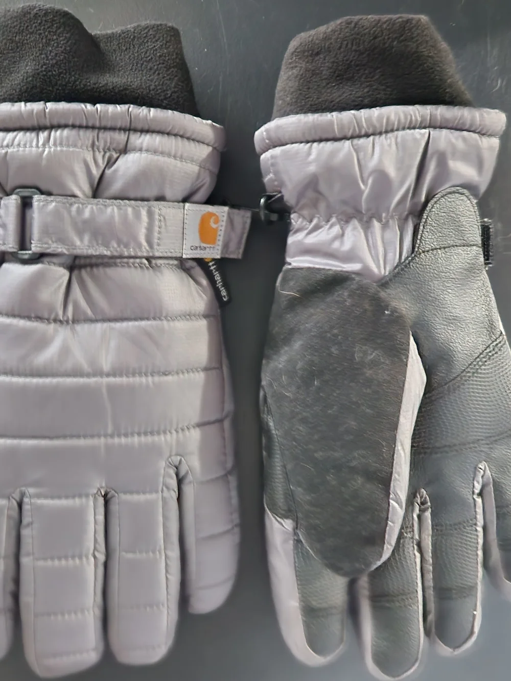 Carhartt Gray/Blk  Quilted Insulated Gloves Size S